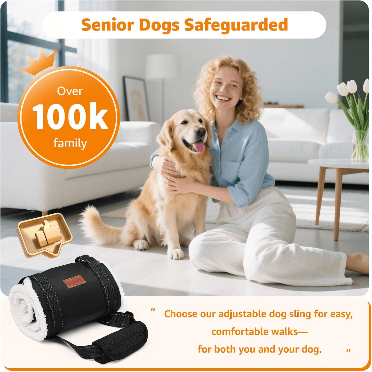 LOOBANI Portable Dog Sling for Back Legs product detail 1
