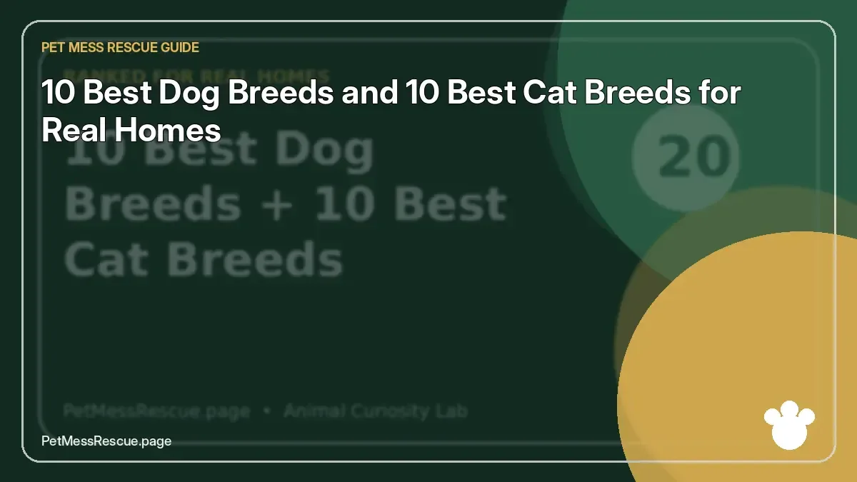 Contextual photograph of 10 best dog breeds + 10 best cat breeds